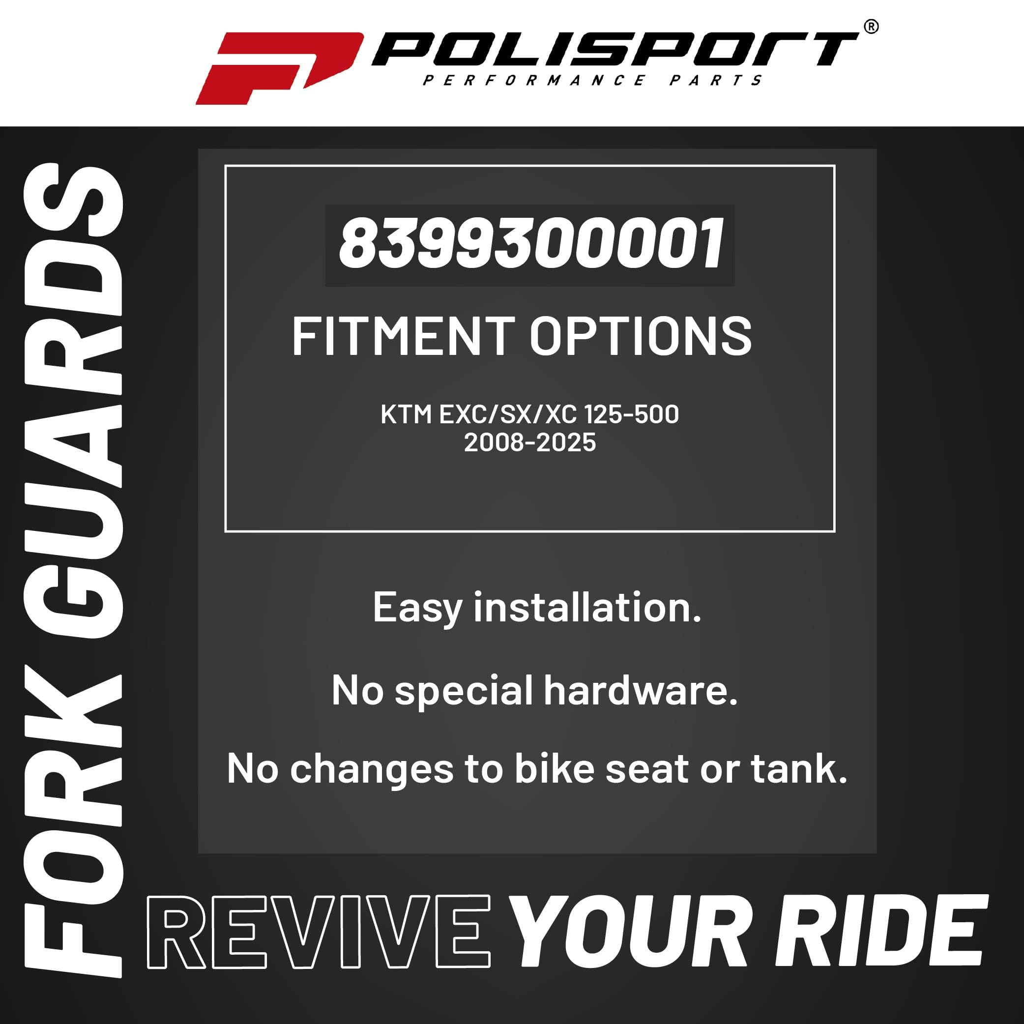 POLISPORT 8399300001 - Protezione forcella completamente avvolgente realizzata in plastica resistente agli urti e all'abrasione compatible con motocicletas KTM en color Arancia