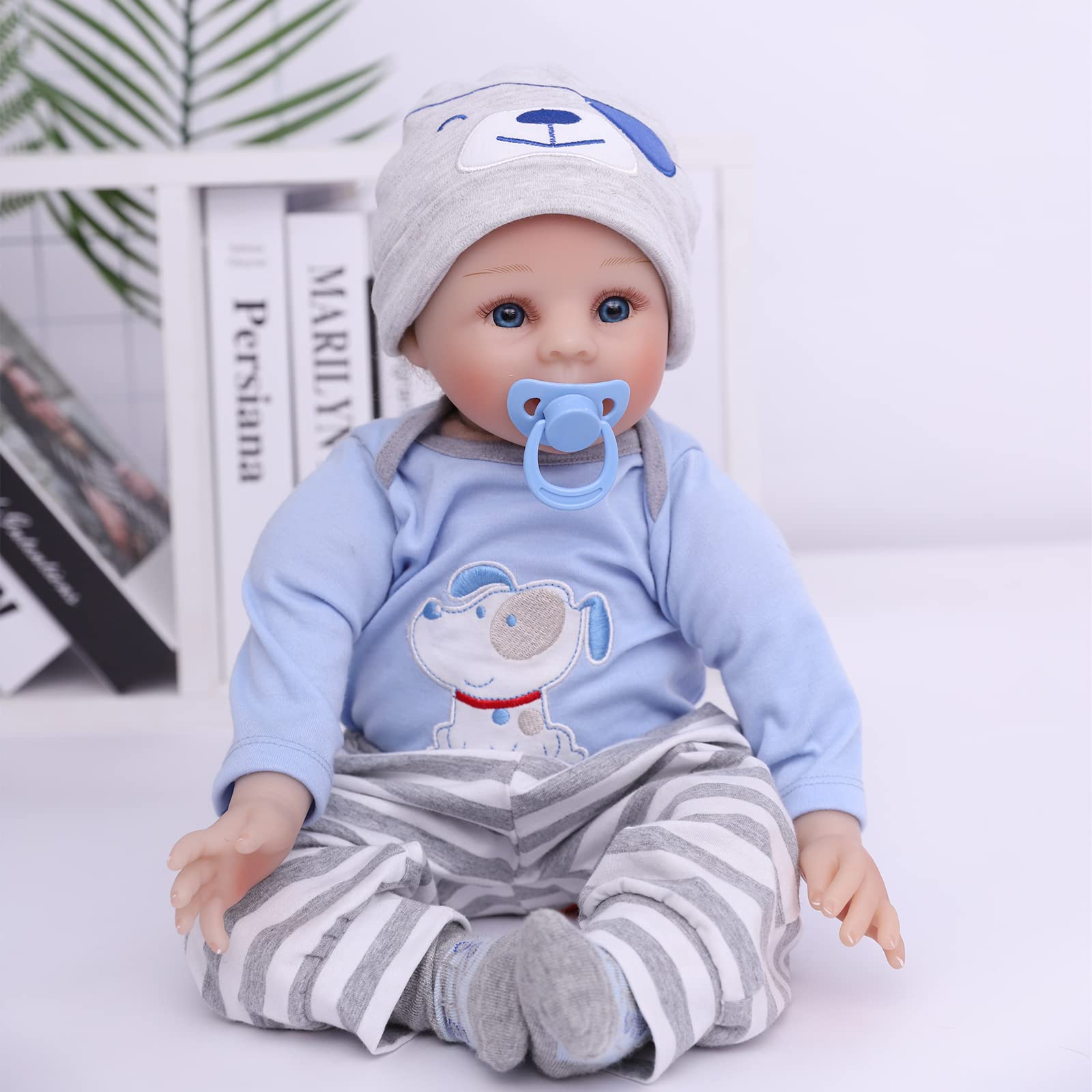 ZIYIUI Bambola Reborn Femmina 22 Pollici 55 cm Realistica Morbido Silicone Vinile Fatta a Mano Bambola Reborn Toddler Babies Ragazza del Ragazzo Simulazione Giocattolo Bambino Regalo di Compleanno