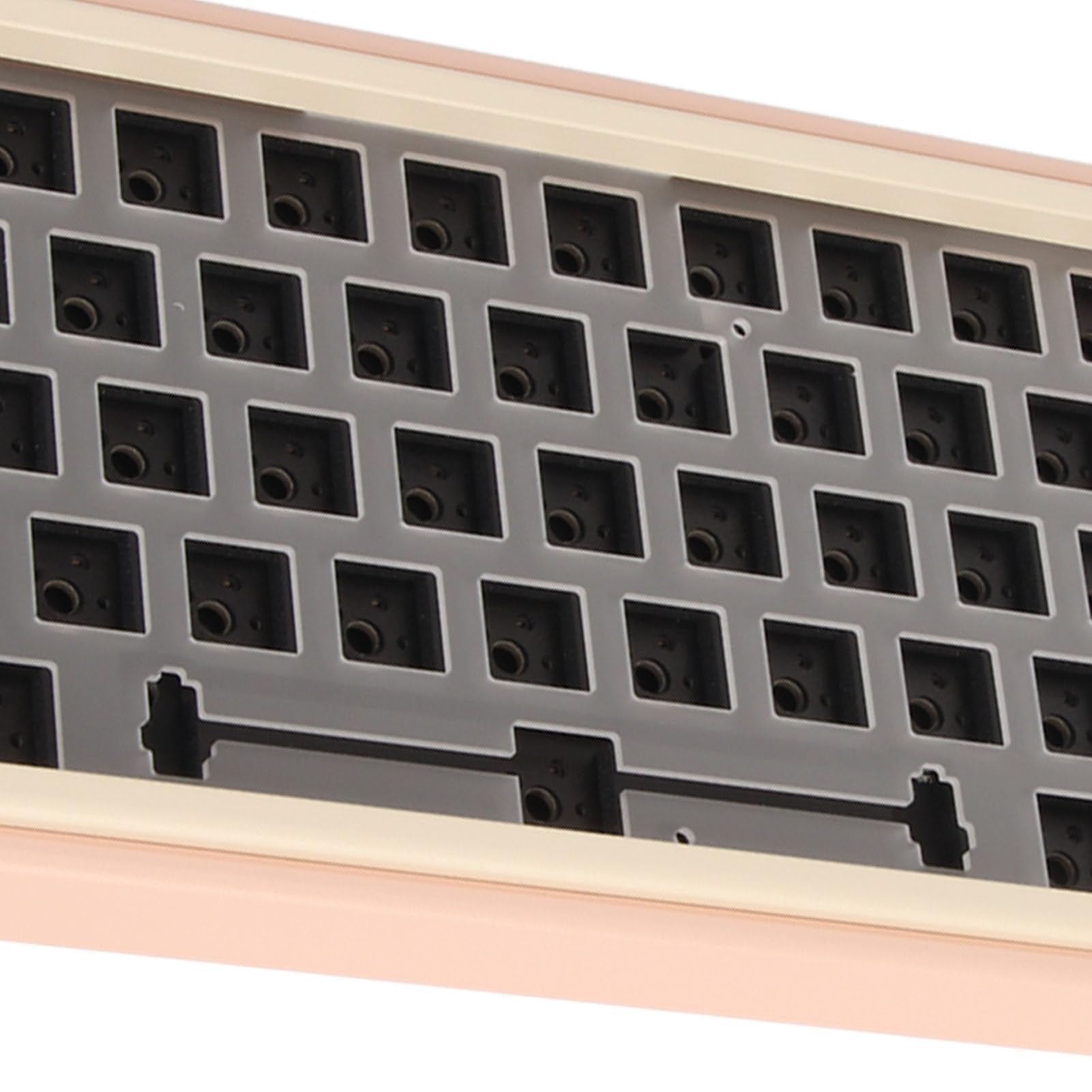 Jectse Kit de Teclado Mecánnico DIY de 67 Teclas con Teclado Barebones Intercambiables en Caliente con Cable RGB Inalmbrico 2.4G5.0 Tipo C, con QMK y Via, para, Párrica X, (Pink)
