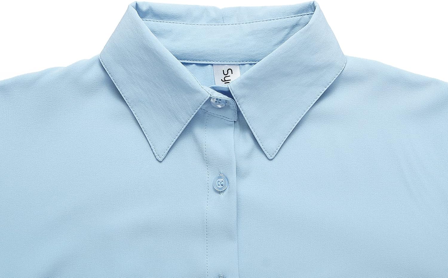 Womens Button Down Shirts Stretchy Long Sleeve Basic Work Formal Casual Blouse - Image 4