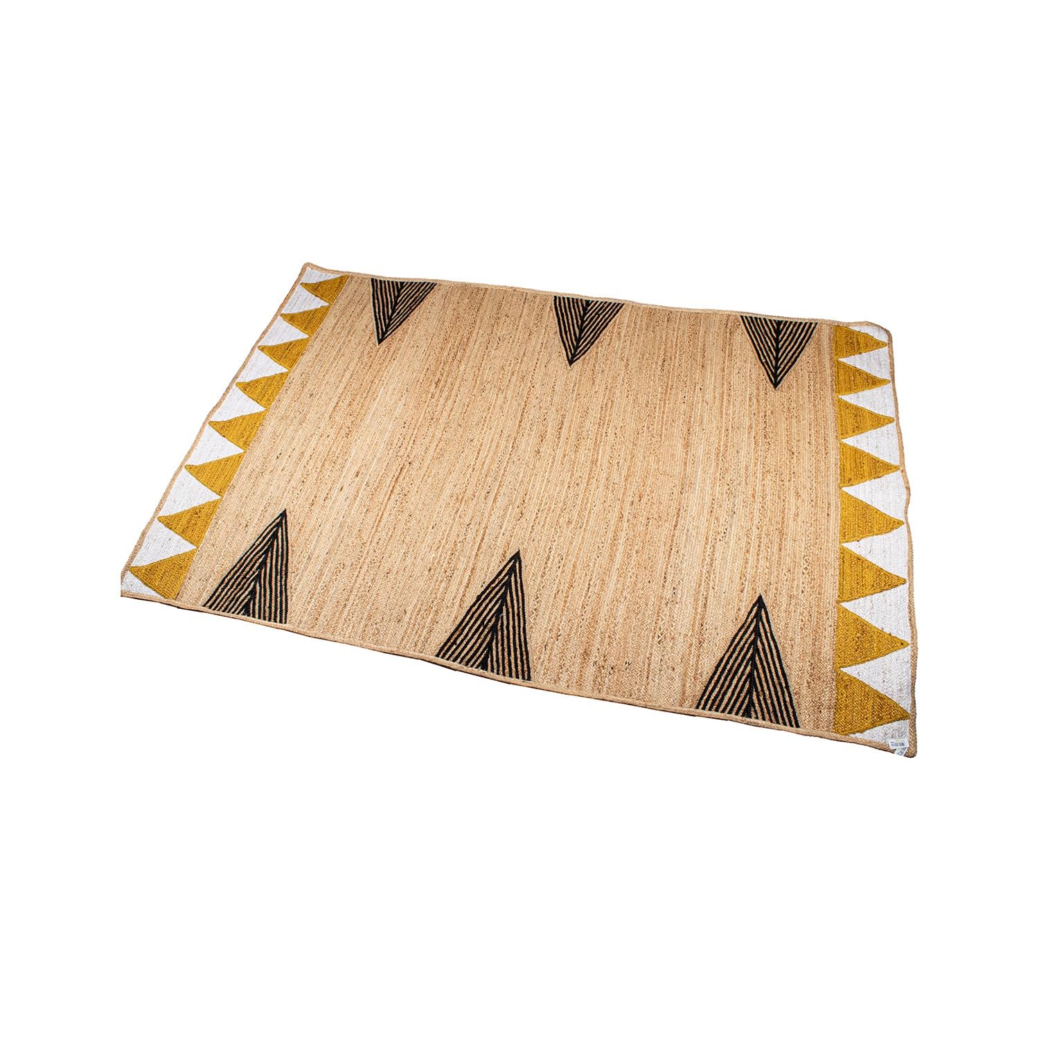 Tapis en jute anti-usure motifs triangles pour masquer un sol terne