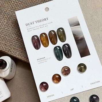 GAOY Dark Gel Nail Polish Set, 6 Color Milky Jelly Brown Green Black UV Gel