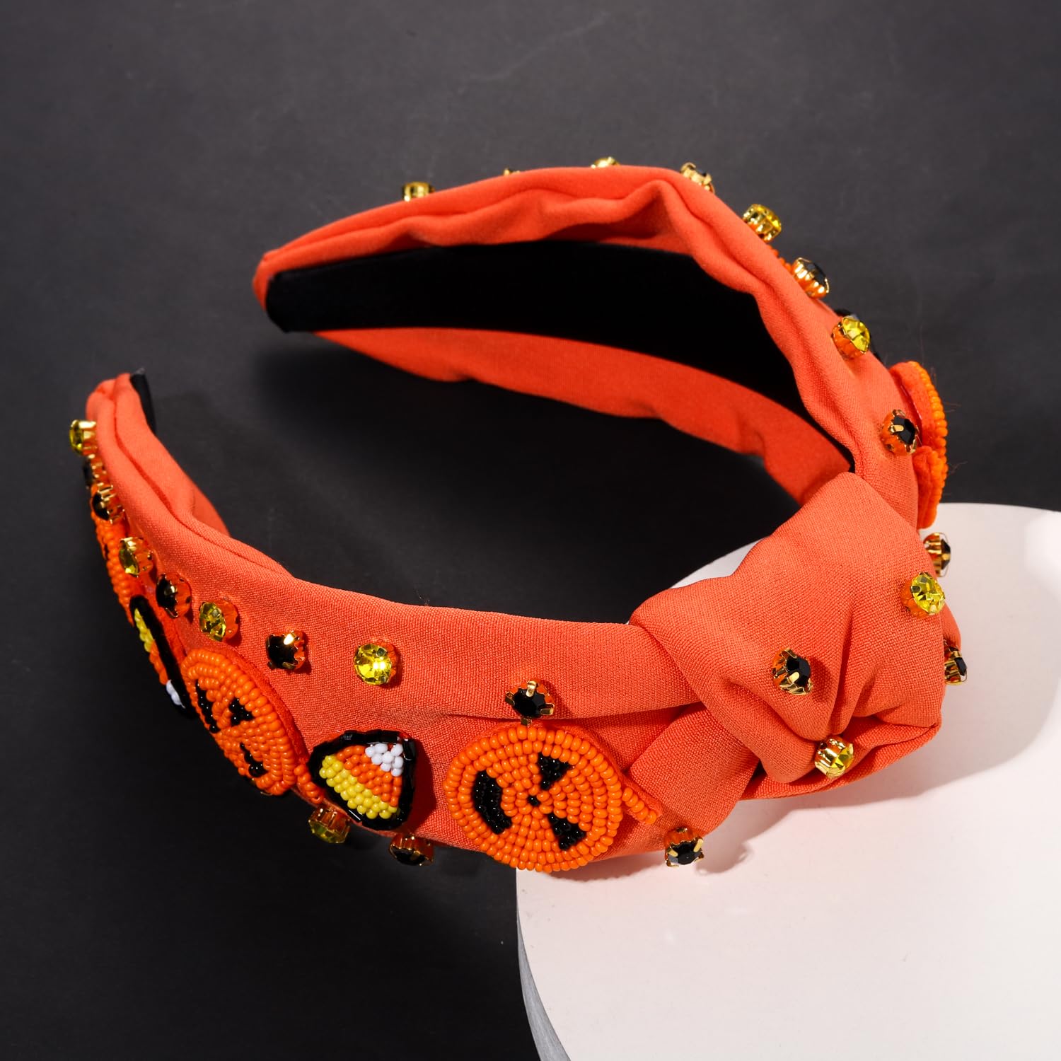 Halloween Headband Women Beaded Pumpkin Rhinestone Costume Party Accessory Amazon.com : Halloween Headband Accessories for Women  main image 4