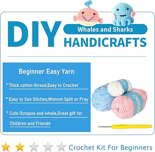 Miniatura 6 de LINZHEAXY Kit de ganchillo para principiantes, kit de ganchillo para principiantes para adultos y niños, juego completo de ganchillo para