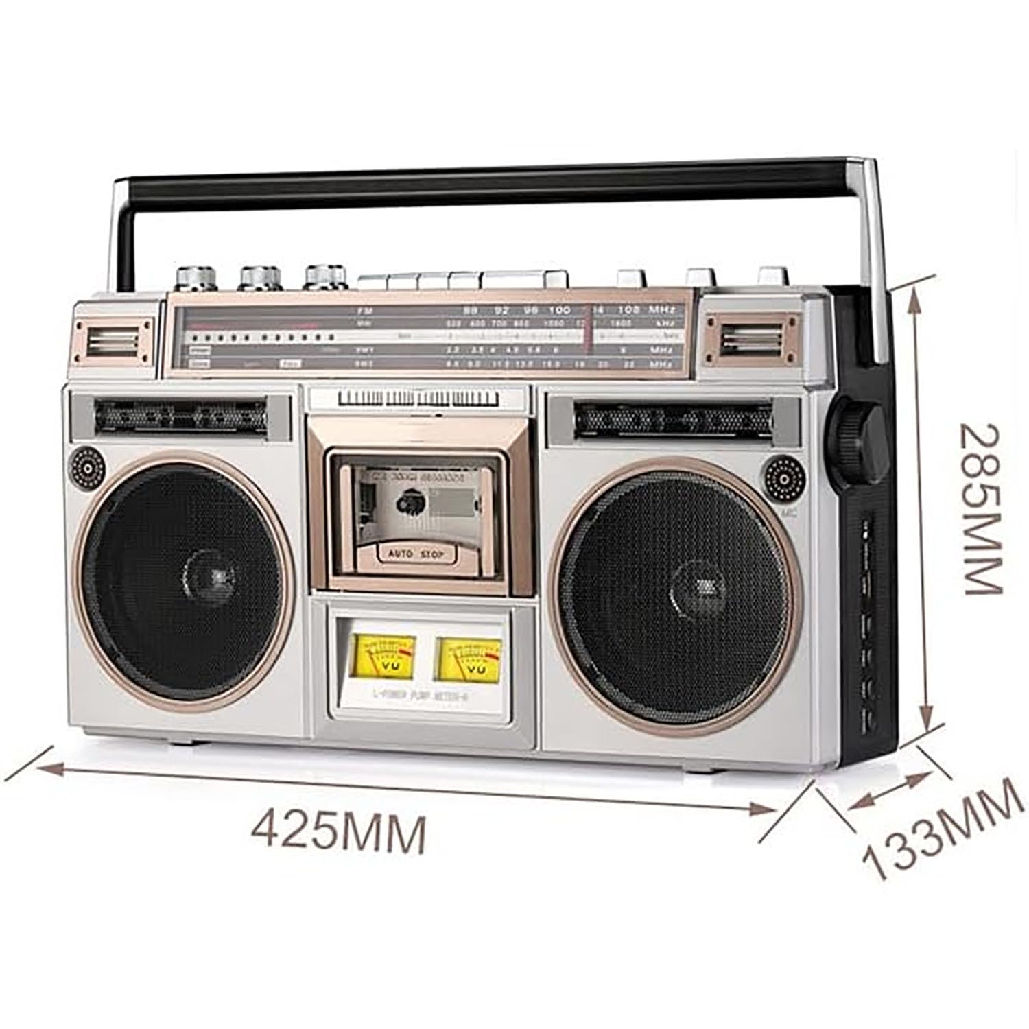 Przenośny Odtwarzacz Kasetowy Z Radiem, Retro Odtwarzacz CD Boombox Z Jakością Dźwięku HiFi I Dwukanałowym Stereo, Funkcją Transkrypcji W Wielu Trybach, Radio AM/FM, Obsługa Kart SD/USB