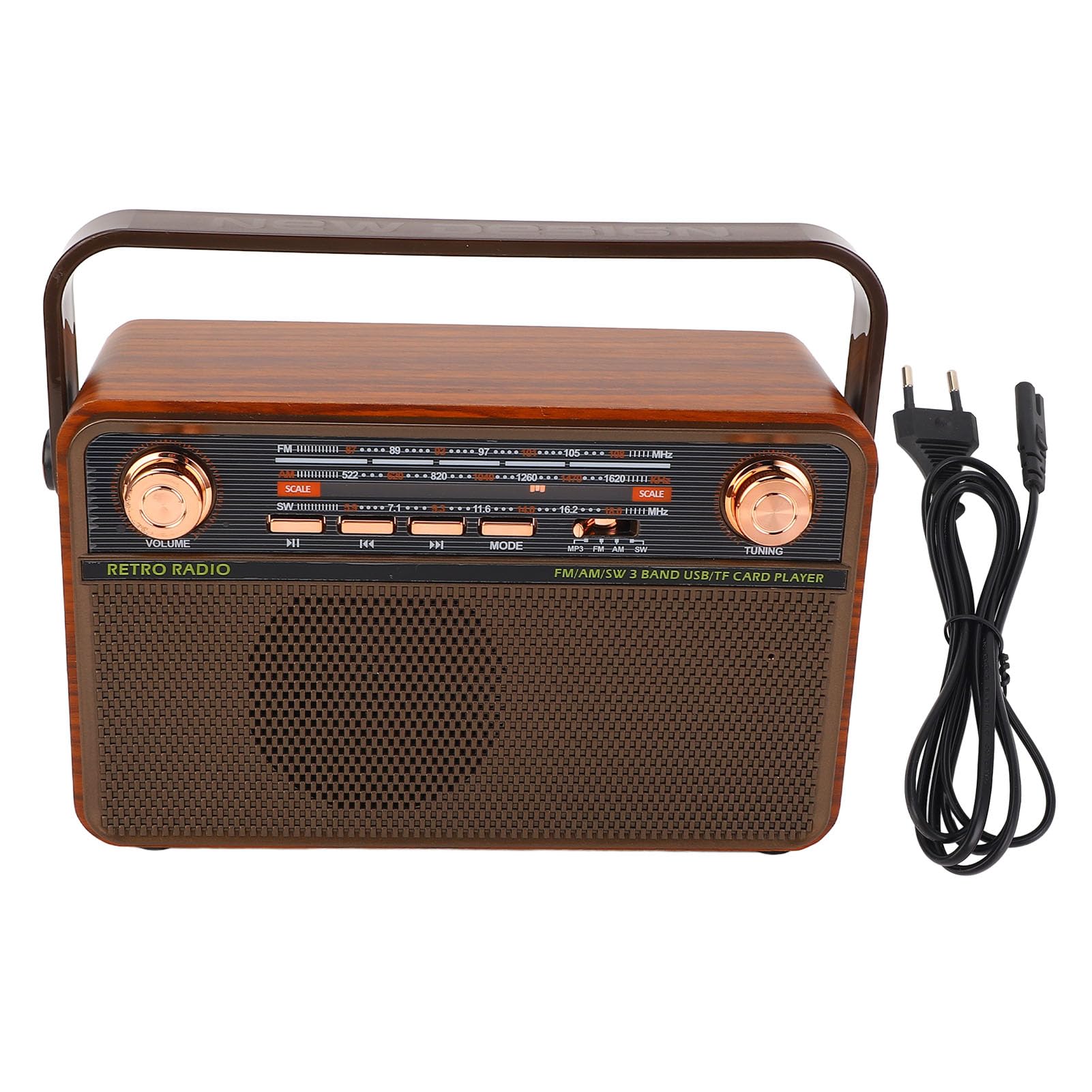 Asixxsix Przenośne Radio, Głośnik Bluetooth 4 w 1 Krystalicznie Czysty Odbiór FM Przenośny, Dłuższy Czas Rozrywki Radio z Długimi Antenami Teleskopowymi do Joggingu (wtyczka UE)