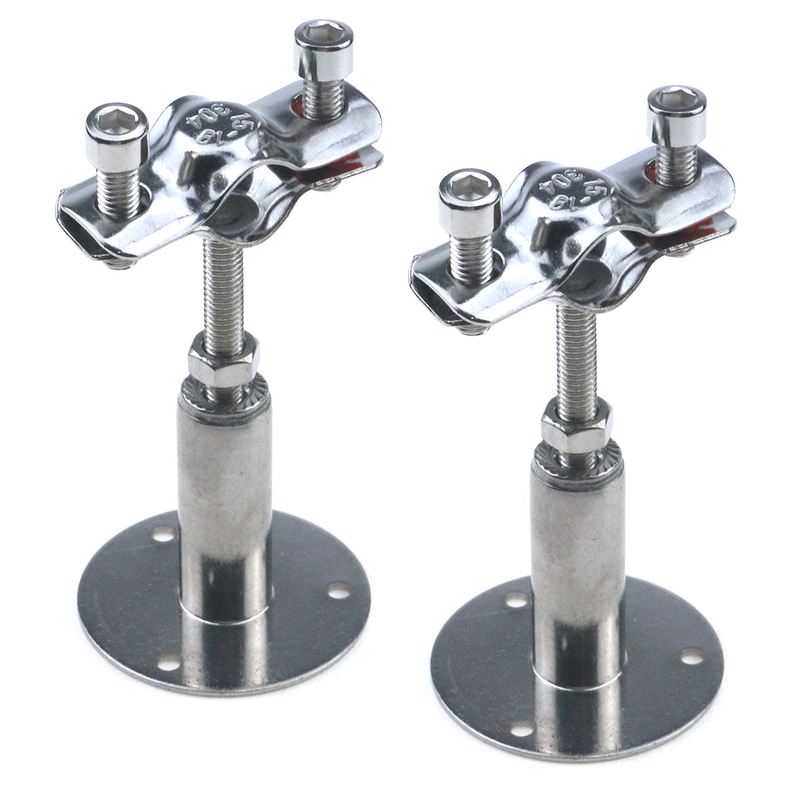 Piutouyar 2 Stück Edelstahl Rohrhalterung – Verstellbare Wand-/Deckenhalterung Für 19 Mm (1/2 Zoll) Rohre