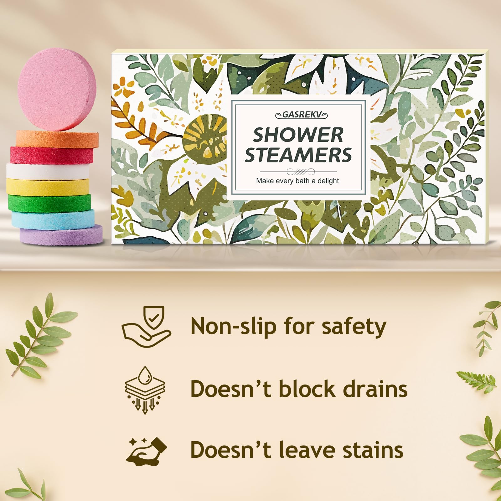 Shower Steamers Aromatherapy 8-Pack Gifts Set - Natural Essential Oil Shower Steamers for Relaxation - Mother's Day, Birthday Presents, Ideal for Stress Relief - Bath Bombs Alternative for Home Spa: A-gold-8pcs