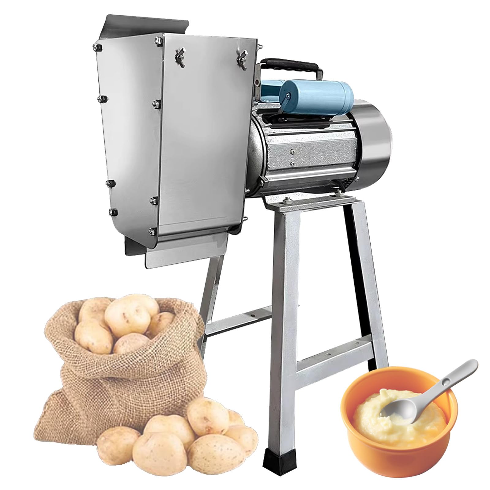 Professionelle Kartoffelpresse, 1100-W-Kartoffelstampfer aus Edelstahl für Kartoffelpüree, Lebensmittelpresse, Gemüsehacker, mit Präzisionsmahlwelle und Getriebe