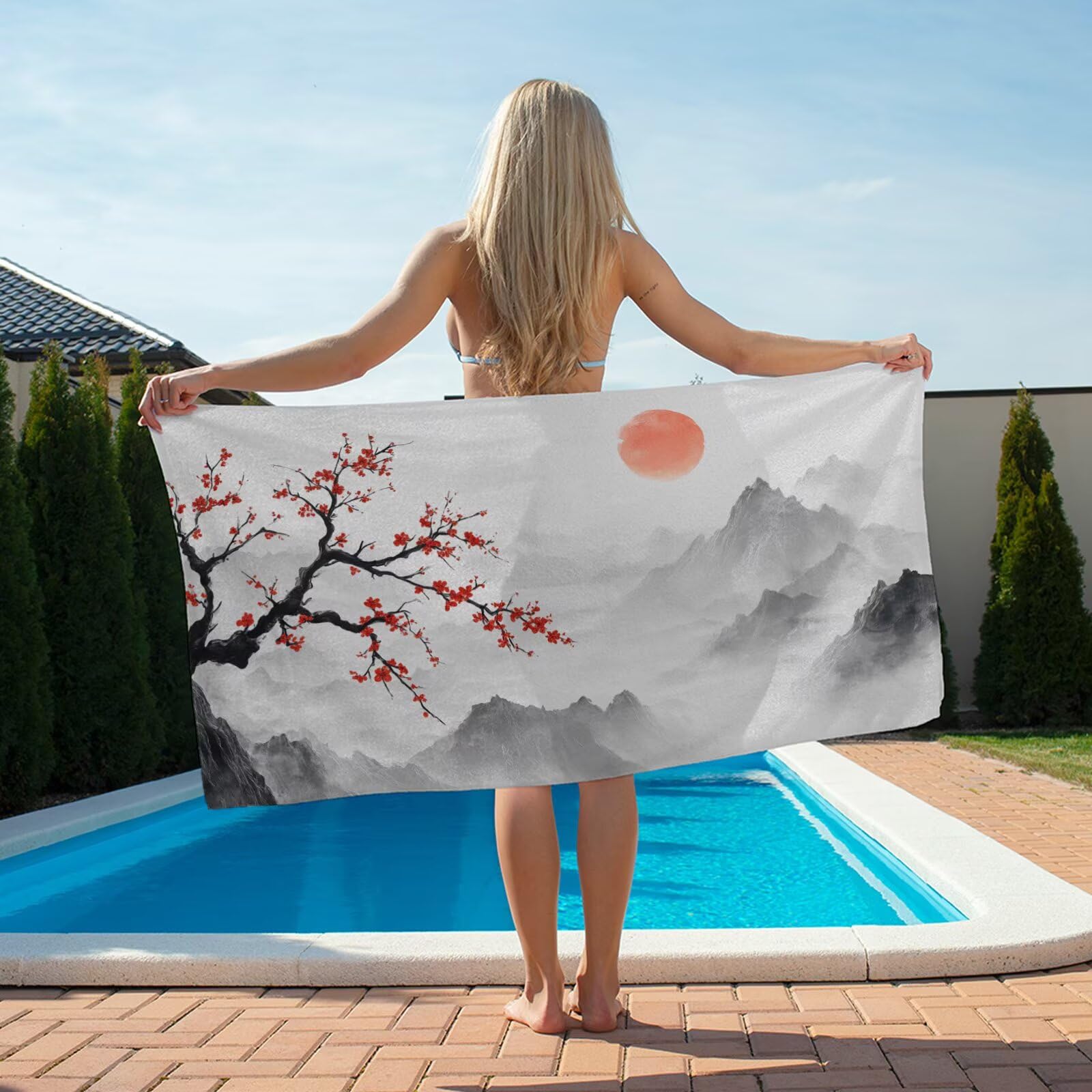 2-pak bardzo dużych 75 x 150 cm górski szybkoschnący ręcznik z mikrofibry bez piasku i plażowy, lekki podróżny, kompaktowy ręcznik kempingowy z torbą do przechowywania, chłonny, dla kobiet, mężczyzn