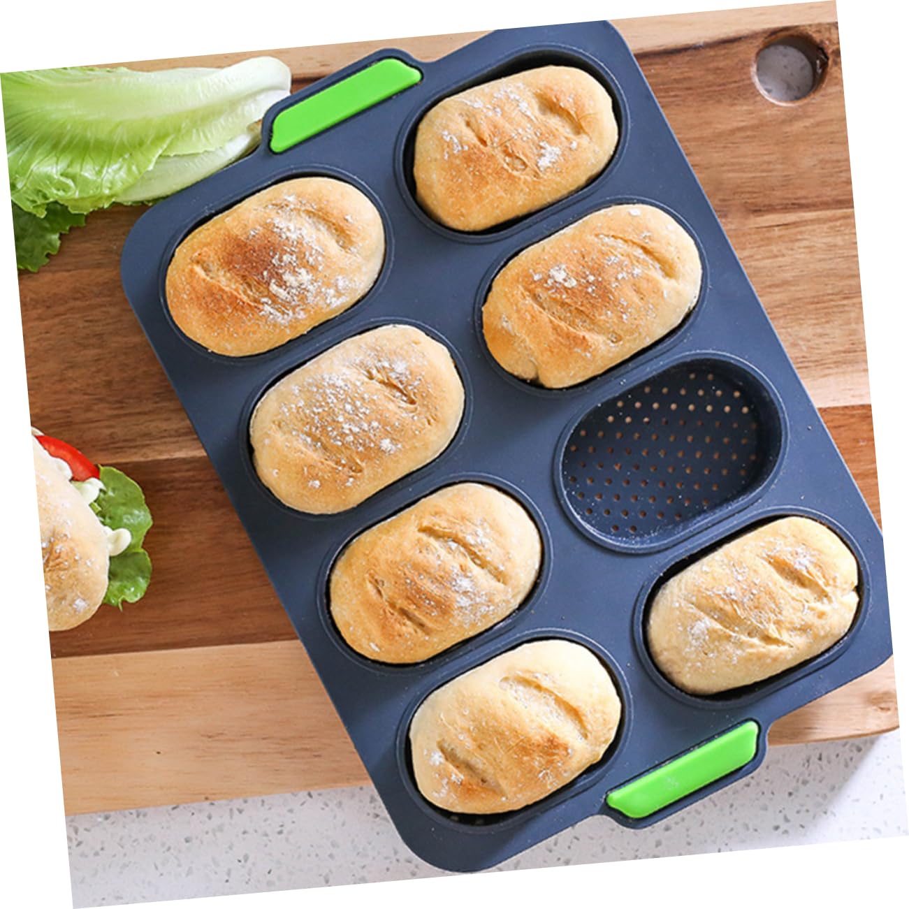 UPKOCH 2pièces Moule à Pain Silicone Antiadhésif Pour Cuisine Salle à Manger Lot De Gris Foncé