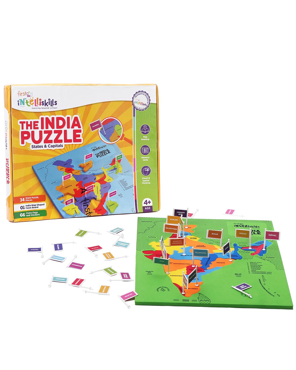 See full amazon price history chart for Intelliskills Premium India Map Puzzle with State Capitals for Kids | 1 Map Foam Board with 34 State Puzzle Pcs & 66 Flags/Stickers | Jigsaw Puzzle for Kids | Educational Toy for 4 Years+ Kids Intelliskills Premium India Map Puzzle with State Capitals for Kids | 1 Map Foam Board with 34 State Puzzle Pcs & 66 Flags/Stickers | Jigsaw Puzzle for Kids | Educational Toy for 4 Years+ Kids (B0D9QXVNP3) Amazon Price History, Amazon Price Tracker