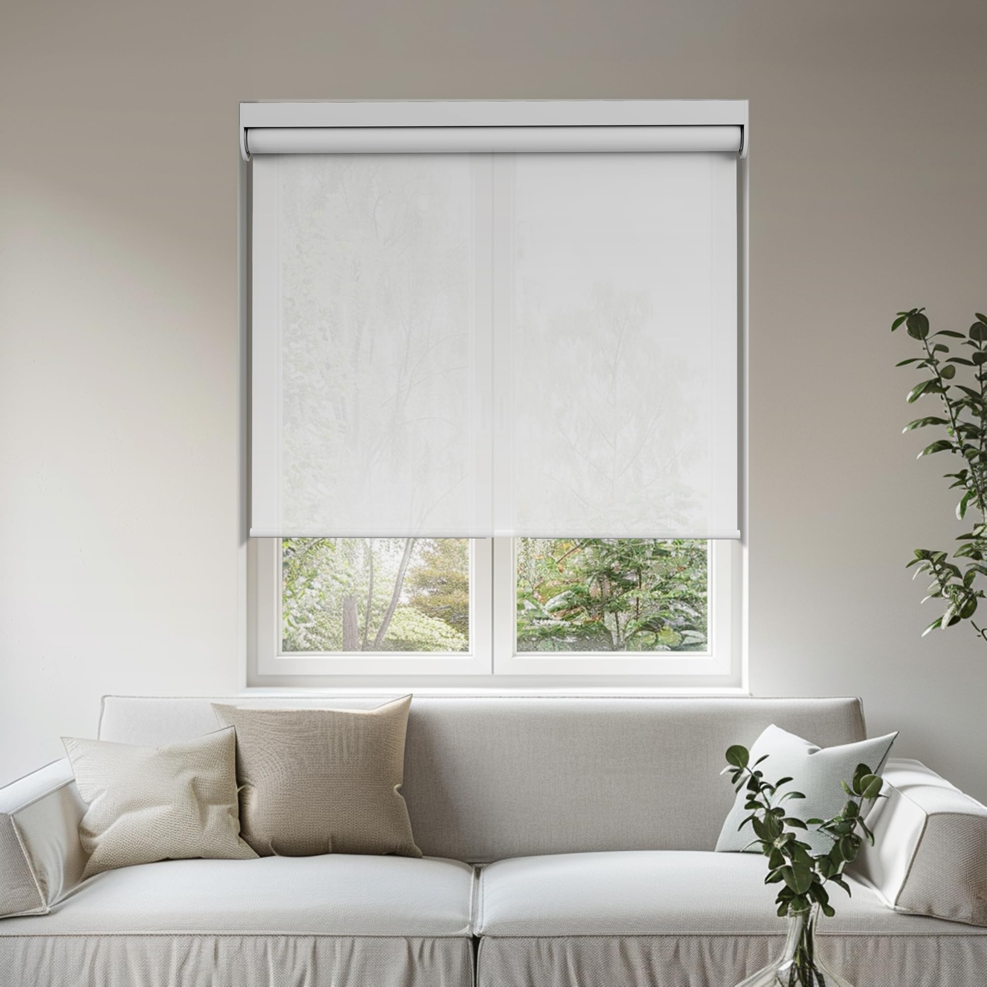 HOTSOON Light Filtering Roller Shades for Windows, Color-Matched Roller Blinds, UV Protection, Thermal Insulation Fabric Room Darkening Shades for