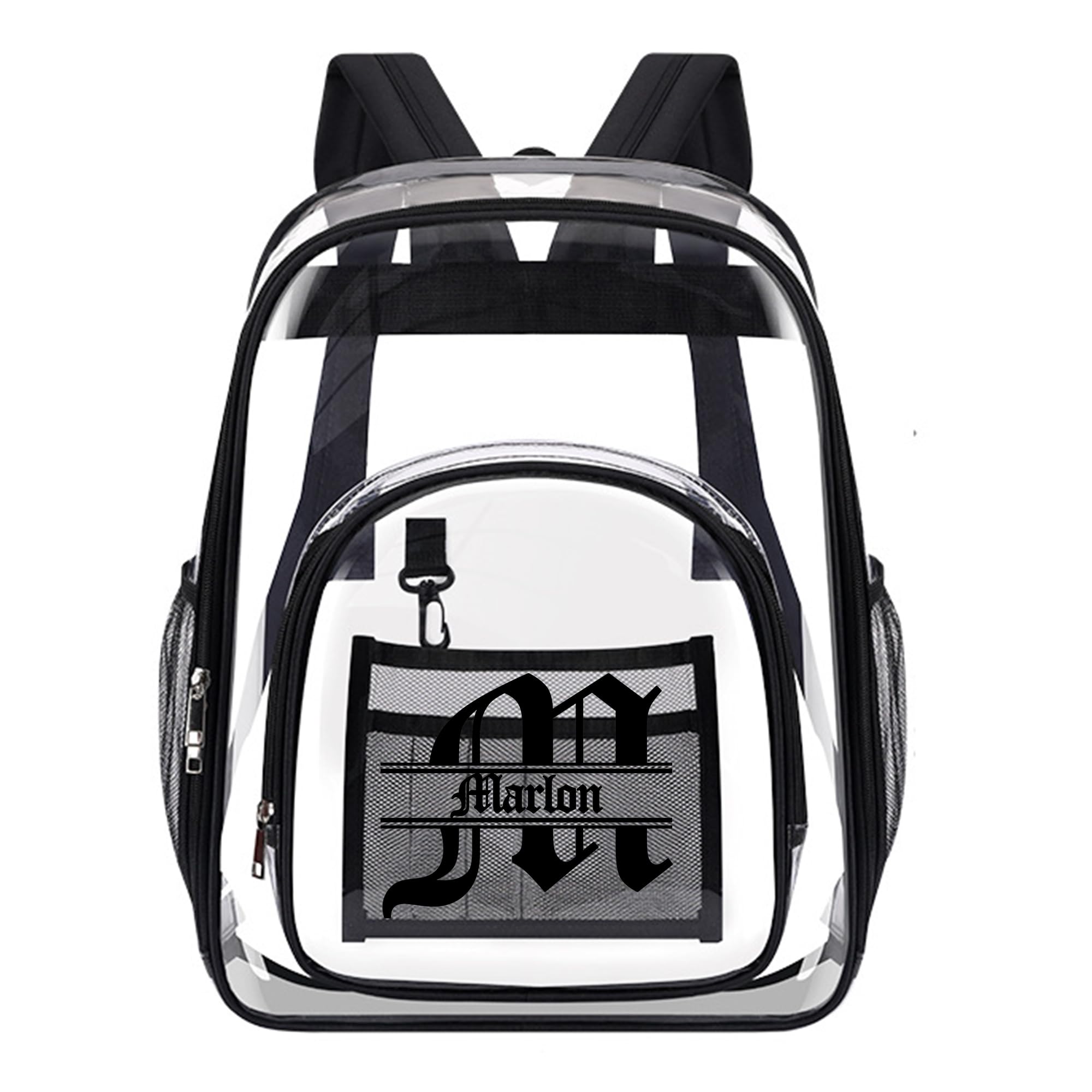 Personalized Clear Backpack with Name Custom Clear Bookbag Customized Any Text PVC Heavy Duty Transparent Backpack, Gifts