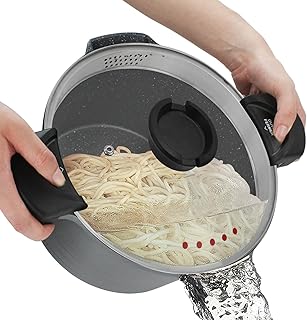 ROSSETTO 8.5QT Pasta Pot with Strainer Lid, 11'' Cast Aluminum Nonstick ...