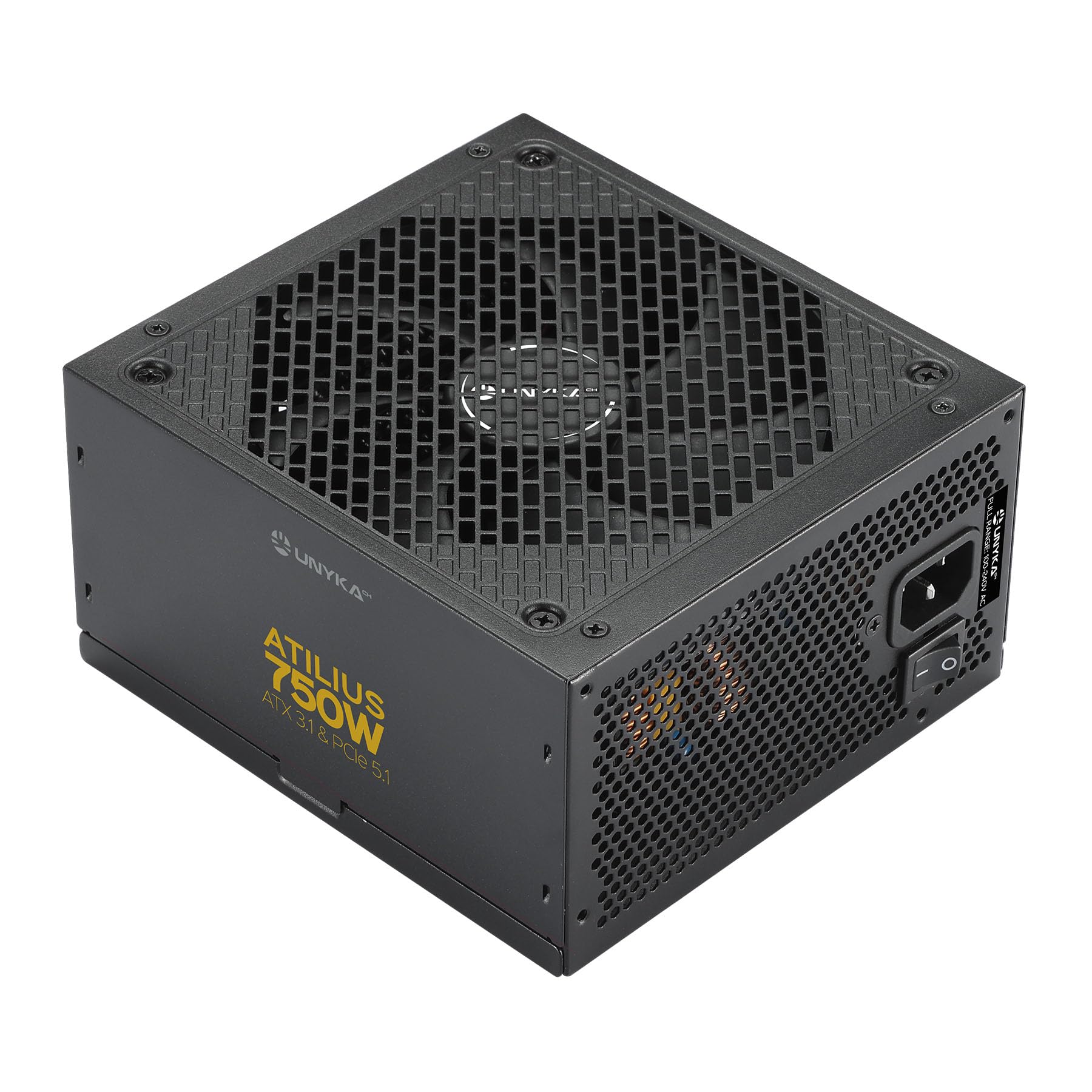 UNYKAch ATILIUS 750W Fuente de Alimentación ATX 3.1 PCIe 5.1 Cybenetics Gold – Full Modular PSU Gaming Silenciosa