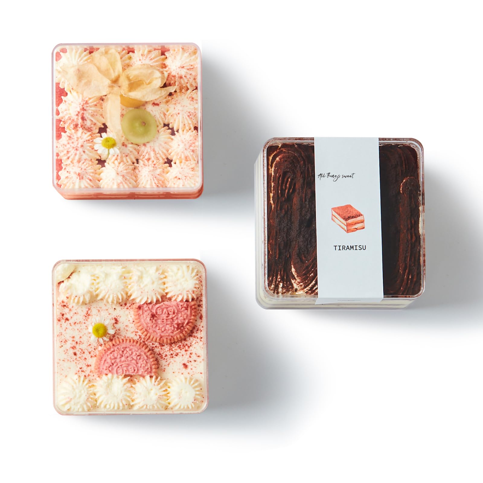 Plastic Dessert Cups with Lids and Sporks,Stickers,Tiramisu Containers,Cookie Containers,Clear Food Containers for Fruit,Pudding,Mousse, Tiramisu Cups