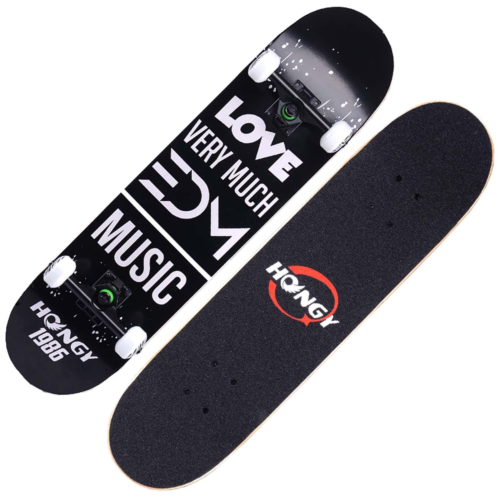 7 Layers Maple Wooden 31Complete Skateboards Double Kick Concave Deck Skating Skateboard for Adults Beginners Kids Boys Girls