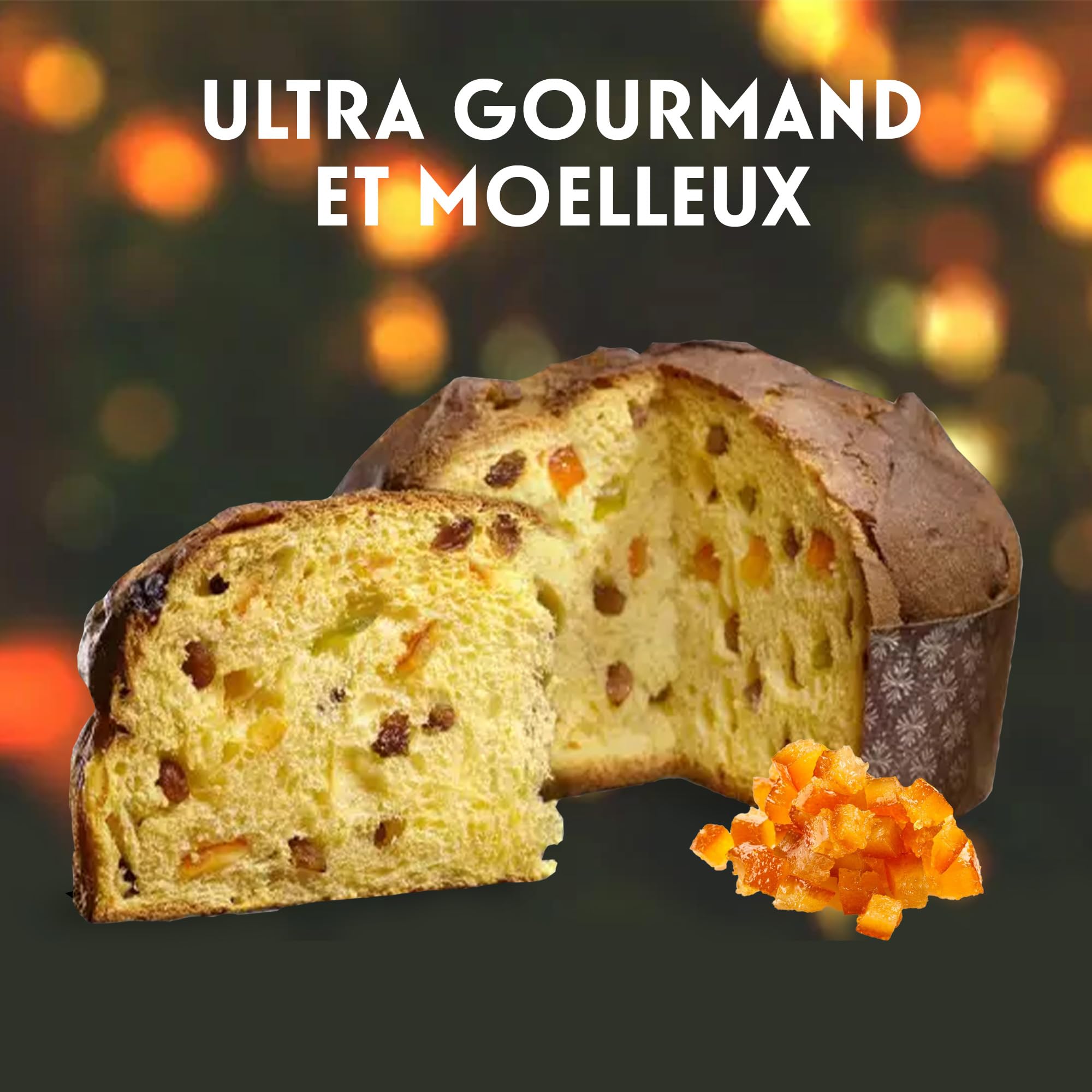 Vergani - Panettone italien artisanal traditionnel aux fruits confits 500g - Confectionné à Milan - Gâteau de Noël typique d'Italie - Idée cadeau Noël