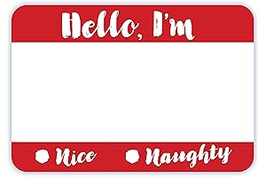 Avery Hello I Am Nice or Naughty Christmas Party Name Tags