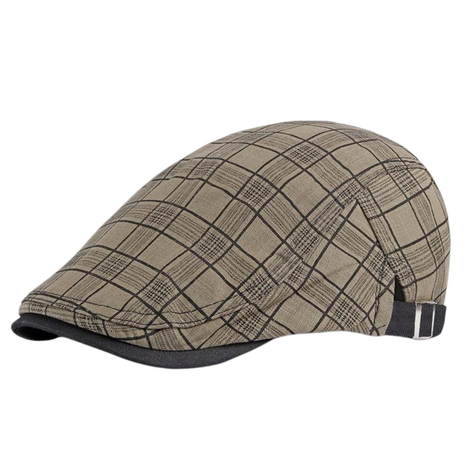 Coppola Uomo In Cotone 100% - Berretto Piatto Regolabile, Stile Vintage E Confortevole - Foto 11