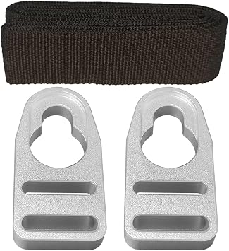 Popbee Upgraded Aluminum Strap Kayak Seat Clips with Nylon Webbing Straps Kayak Seat Repair Clips Compatible with Lifetime Emotion Style Button Type Seat Straps Repair Clip