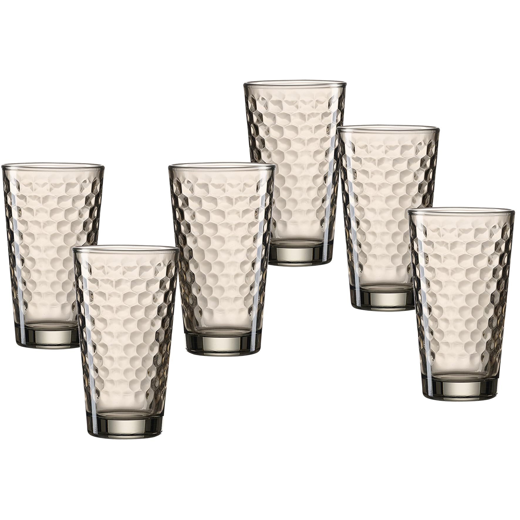 Ritzenhoff & Breker Favo Long Drink Glasses Set of 6 Brown Glass