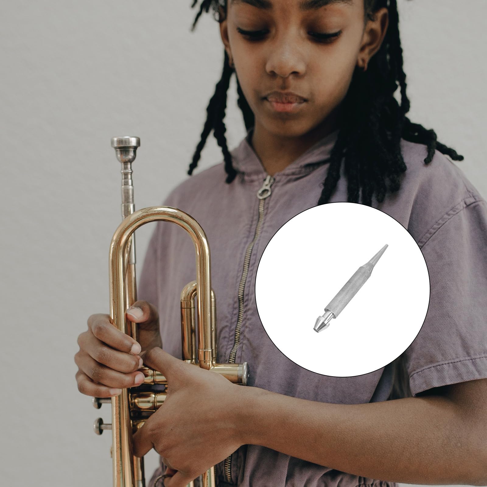 BESPORTBLE Outil Professionnel Réparation Embouchure Trompette Acier Inoxydable Argenté Petite Taille Confortable pour Réglage et Débosselage Instruments à Vent Usage Technique