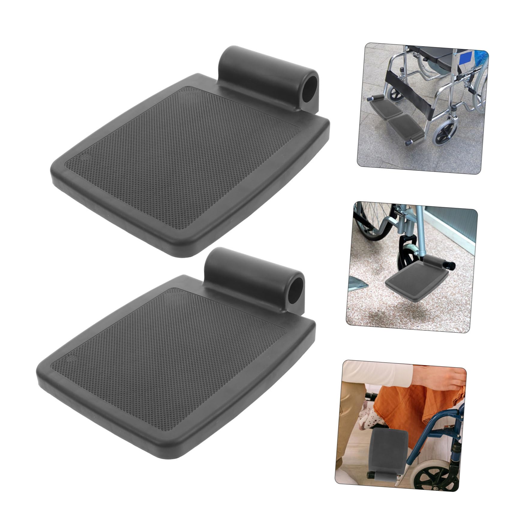 Reposapiés Para Silla De Ruedas 2 Piezas Pedal Resistente Negro Plataformas Elevadoras Seguridad Comodidad Personas Mayores Cuidado Diario