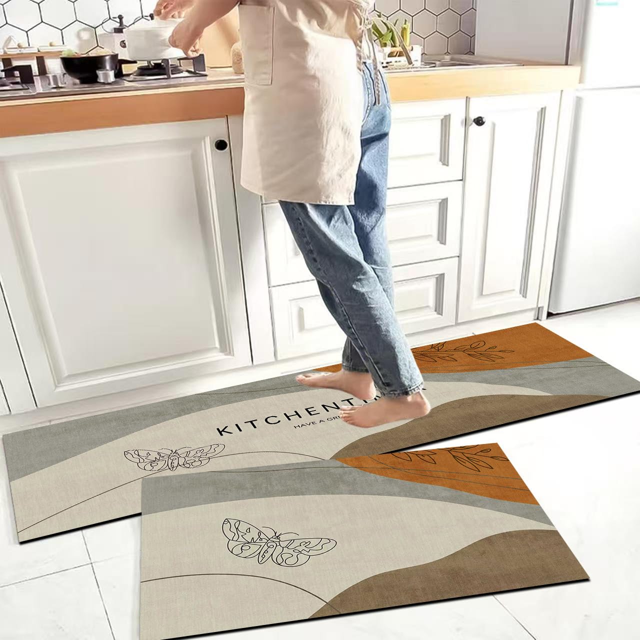 Dratal Durable Non-Slip Kitchen Mats - Set of 2 Anti-Fatigue Floor Runners with Rubber Backing, Quick-Absorbing Washable Rugs for Indoor & Outdoor Use (120 X 40cm & 60 X 40cm) (DR-06) — Amazon image 8