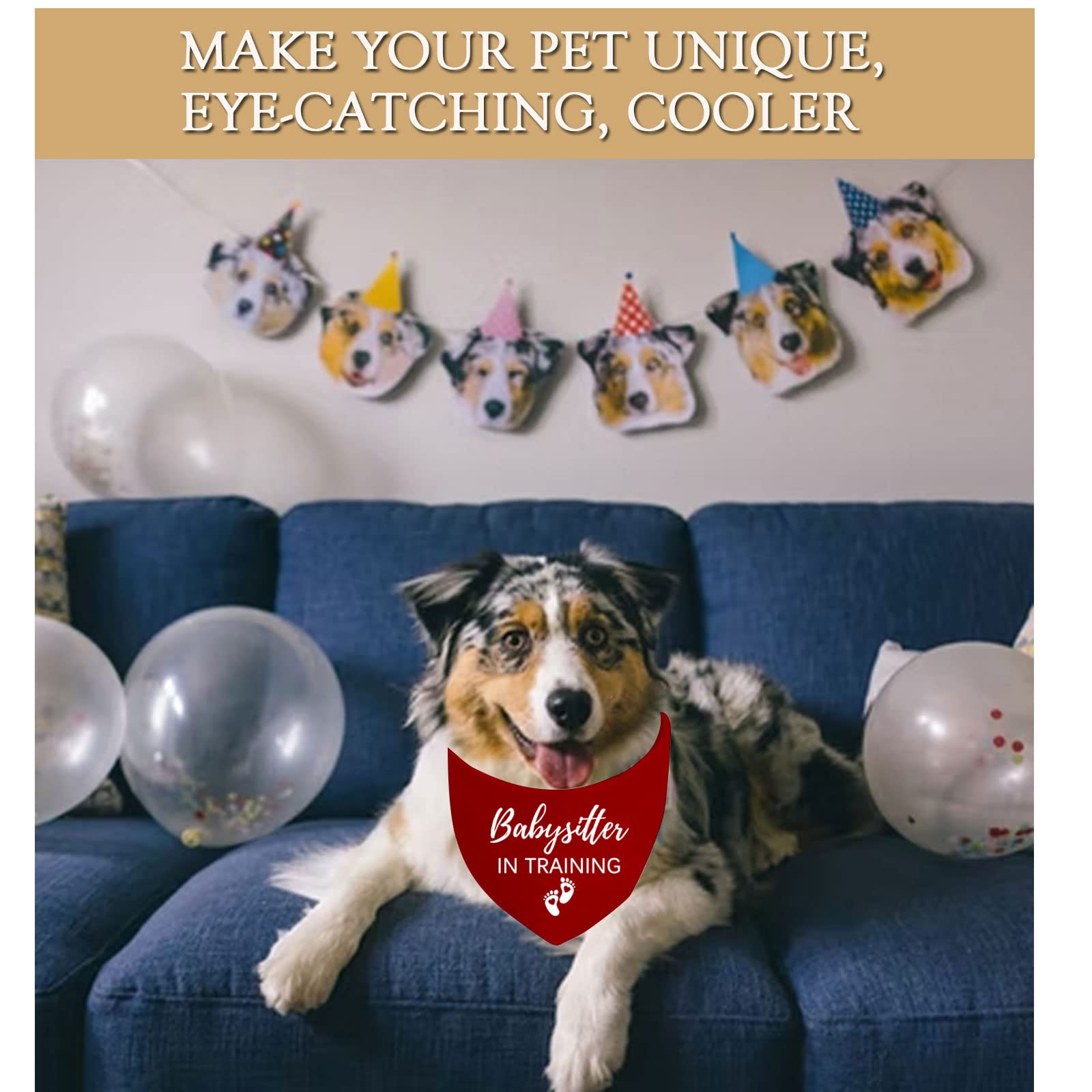 Generic Babysitter In Training Dog Bandana (Red, 70cm * 34cm, Polyester) :  Amazon.co.uk: Pet Supplies