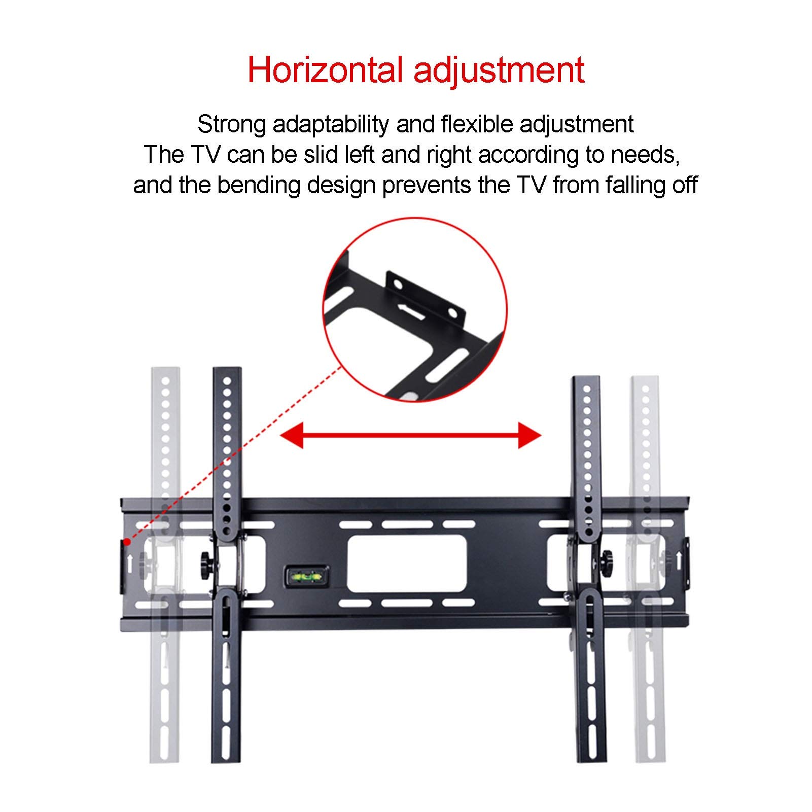 LIU- Soporte De Pared Inclinable for TV for La Mayoría De Los Televisores OLED 4K con Pantalla Plana LED LCD De 32-70", VESA 75X75mm-600x400mm, Capacidad De Peso hasta 55 Kg