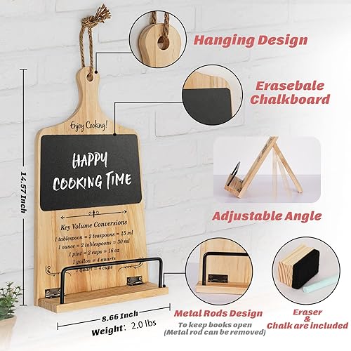 Miniatura 5 de Soporte para libro de cocina con borrador de pizarra, regalos únicos para mujeres, mamá, abuela, esposa, hermana, amigas, día de San Valentín,