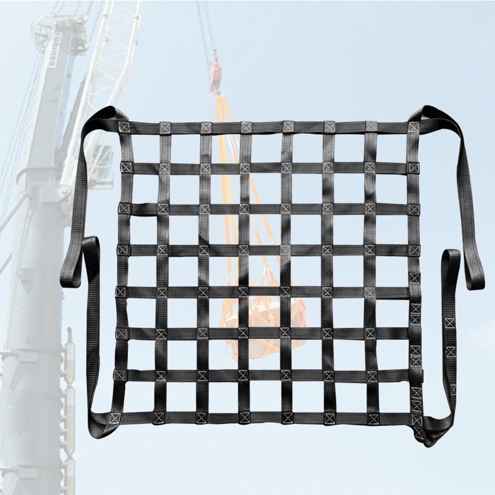 Hängendes Hebe-Gepäcknetz - Langlebiges Hebenetz, Schutznetz In Garten, Reißfestes Frachthandhabungswerkzeug, Dehnbares Elastisches Fahrrad Ladungssicherungsnetz(1.5 X 1.5M/Mesh 10cm/Load 500kg)