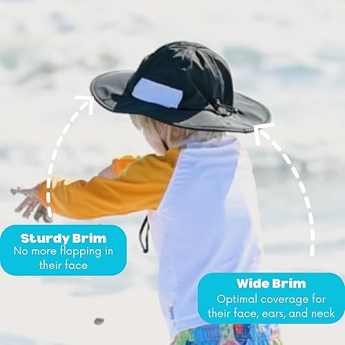 Miniatura 8 de SwimZip, sombrero unisex para niños, ala ancha, protección solar FPS 50, ajustable.