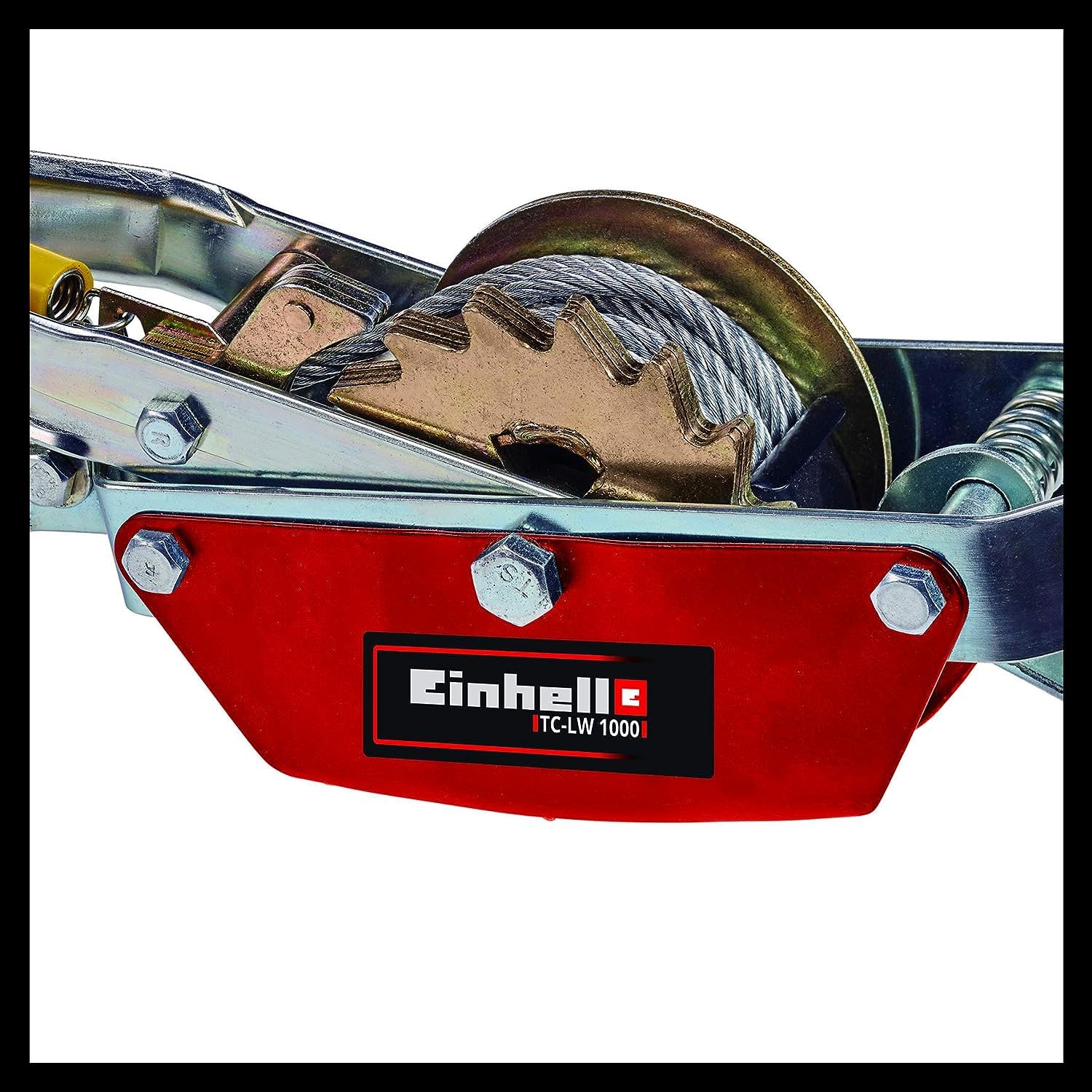 Einhell Handhebelseilzug TC-LW 1000 (2,2 Meter langes drallfreies Drahtseil, max. Zugkraft mit Umlenkrolle 1.000 kg, inkl. einer Umlenkrolle mit Lasthaken & Sicherheitsbügel)