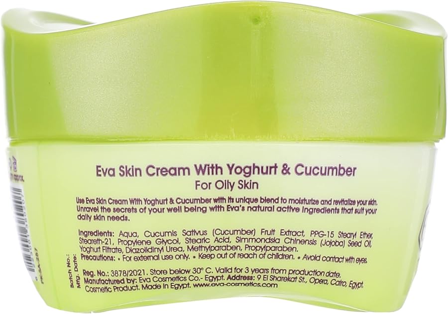 Eva Skin Care - Skin Cream with Yogurt and Cucumber, 55 gm