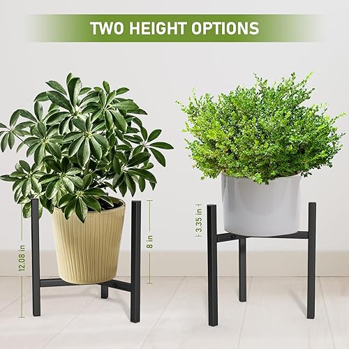 Miniatura 3 de Blvornl Soporte ajustable para plantas, soporte de metal moderno de mediados de siglo, 3 patas, resistente para macetas de 12 a 16 pulgadas, soporte