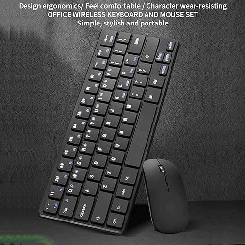 Miniatura 9 de Qiilu Clavier Sans Fil Clavier Souris Sans Fil Abs 2.4G Receptor USB Teclado Ratón Set Teclado Inalámbrico y Ratón Cfor OMPuter Accesorios