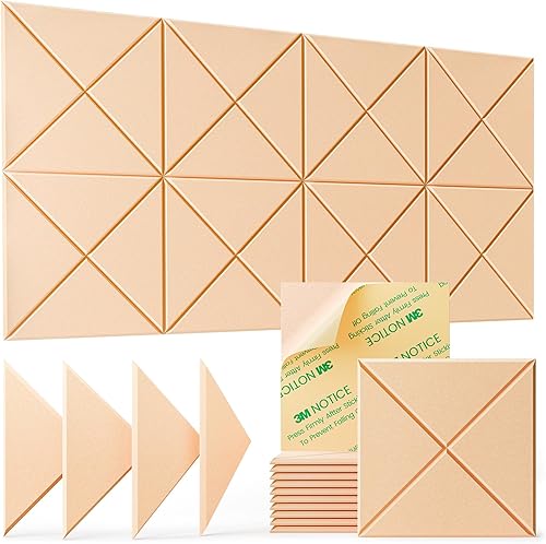 Miniatura 12 de Paquete de 22 paneles acústicos autoadhesivos, 12"X 12"X 0.4" paneles de espuma insonorizante, paneles de pared insonorizados de alta densidad,