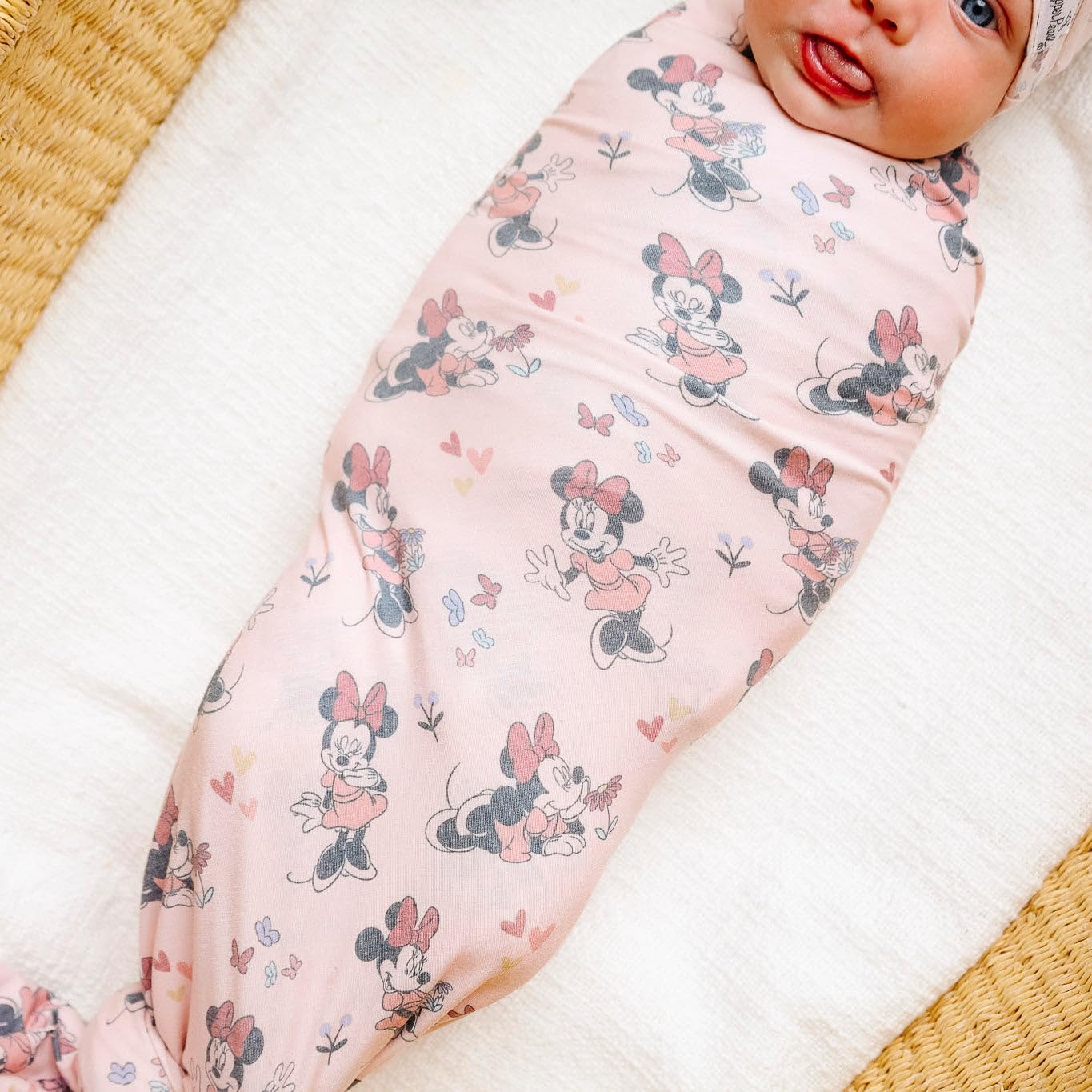 Copper Pearl Large Premium Knit Baby Swaddle Receiving Blanket Minnie Mouse