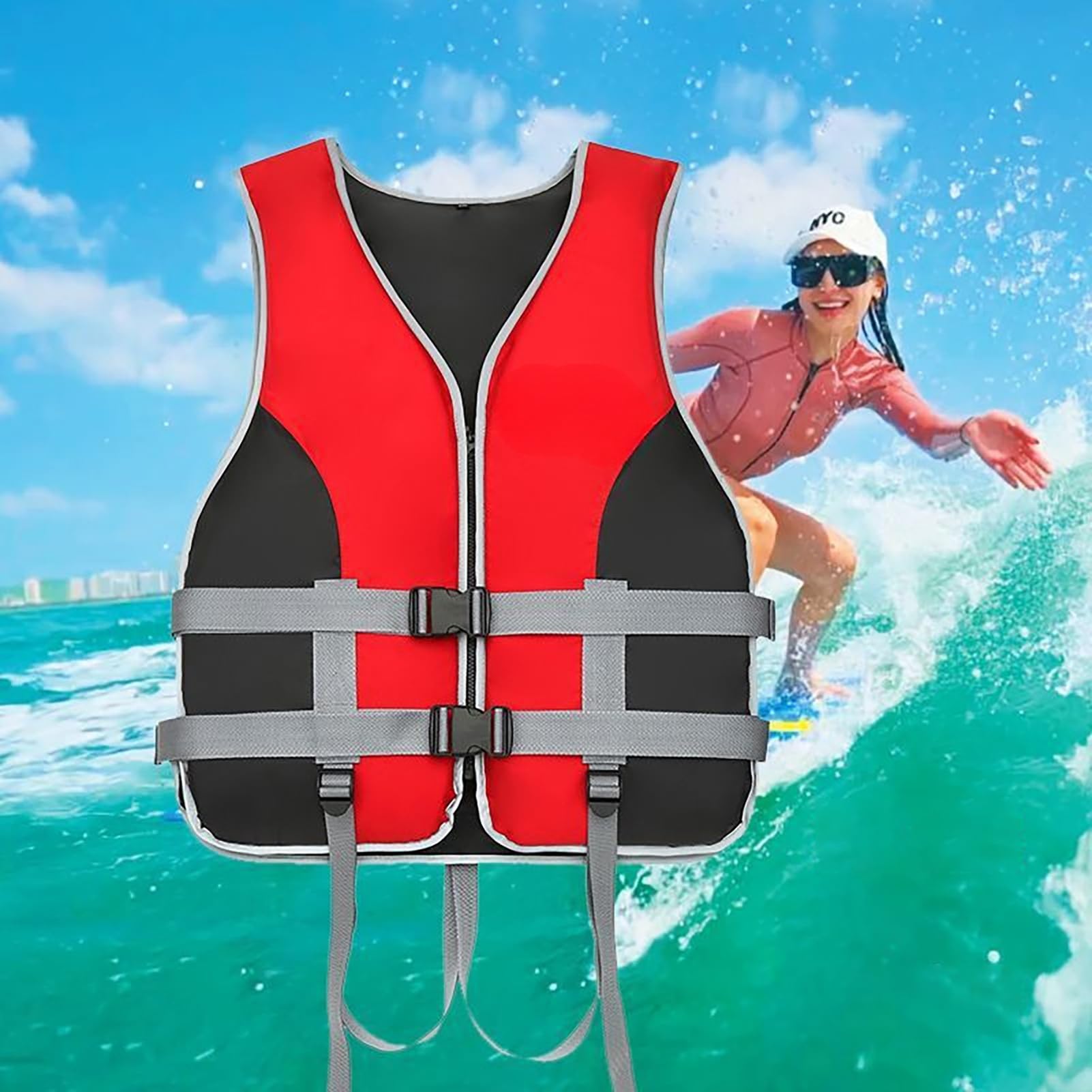 Kamizelka Ratunkowa Dorosłych Dzieci: Środek Wypornościowy do Kajaka Paddleboardu Łodzi Pływania Sportów Wodnych 30–120 kg