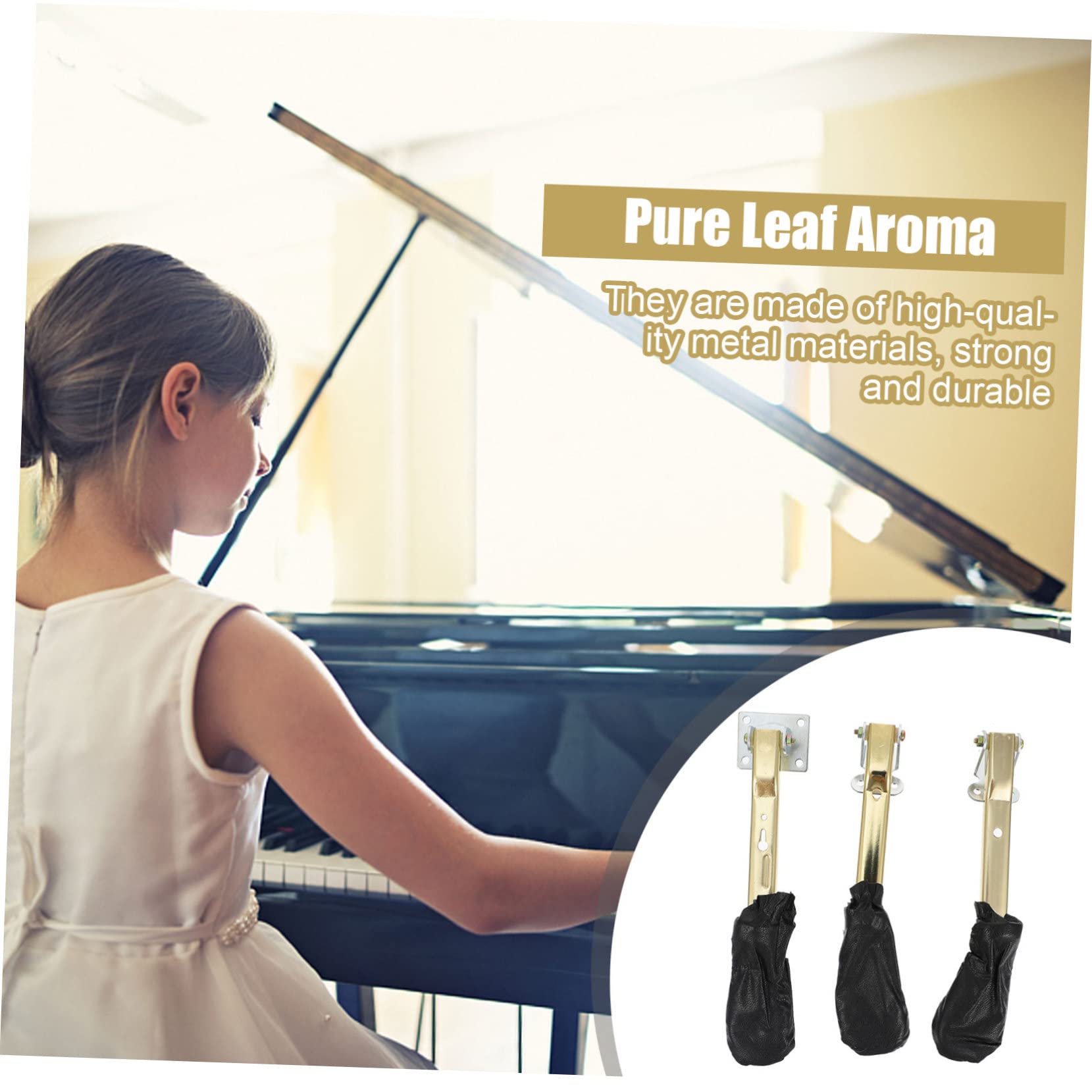HANABASS Lot de 3 Pédales de Piano Droit en Métal Or Imitation Anti-rouille, Professionnel et Pratique pour Accessoires de Piano Vertical