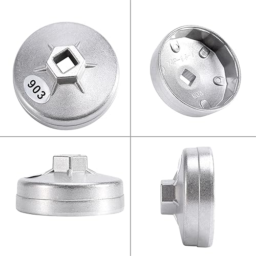 Miniatura 8 de 2.913 in 14 Flauta de aceite de aluminio giratorio en el filtro de extracción de Copa Llave de filtro Llave de filtro de cartucho Herramienta de