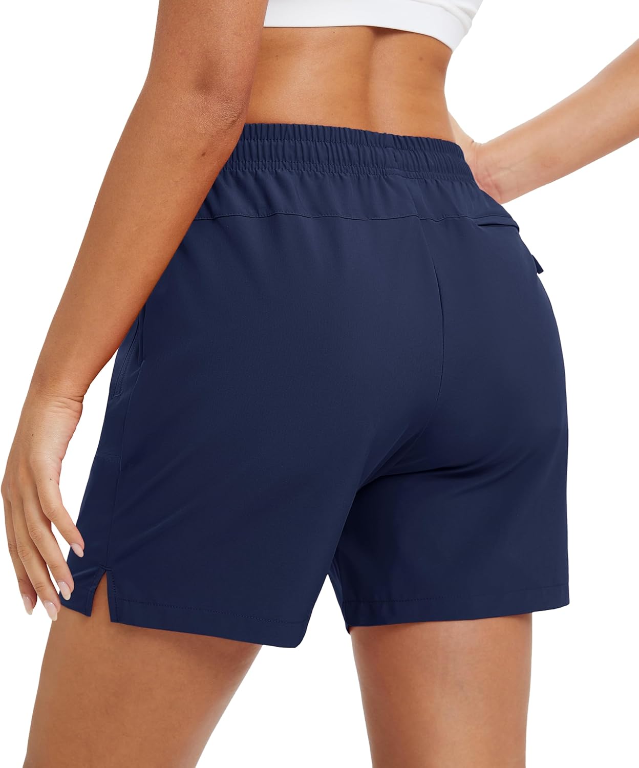 MAGCOMSEN Women's 5" Hiking Shorts UPF 50+ Quick Dry Lightweight Athletic Running Golf Summer Casual Shorts with Pockets - Image 3