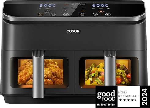 Cosori Dual Air Fryer 8.5L, Clear Window, Family Size