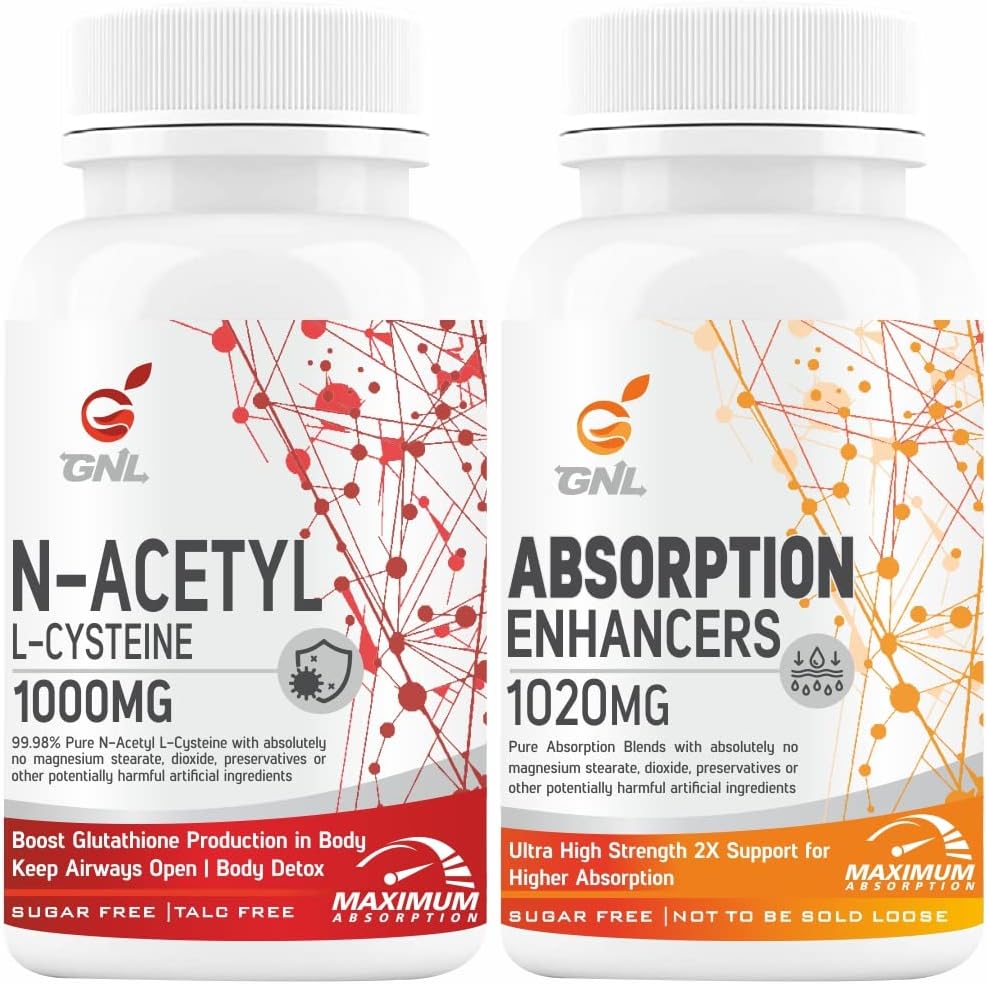 NAC Supplement -N-Acetyl L-Cysteine 1000mg Gluten-Free, Non-GMO & Vegan supports Respiratory Health, Glutathione Production, Immunity -60 Veg. Tablets (No Capsules Pack 1)