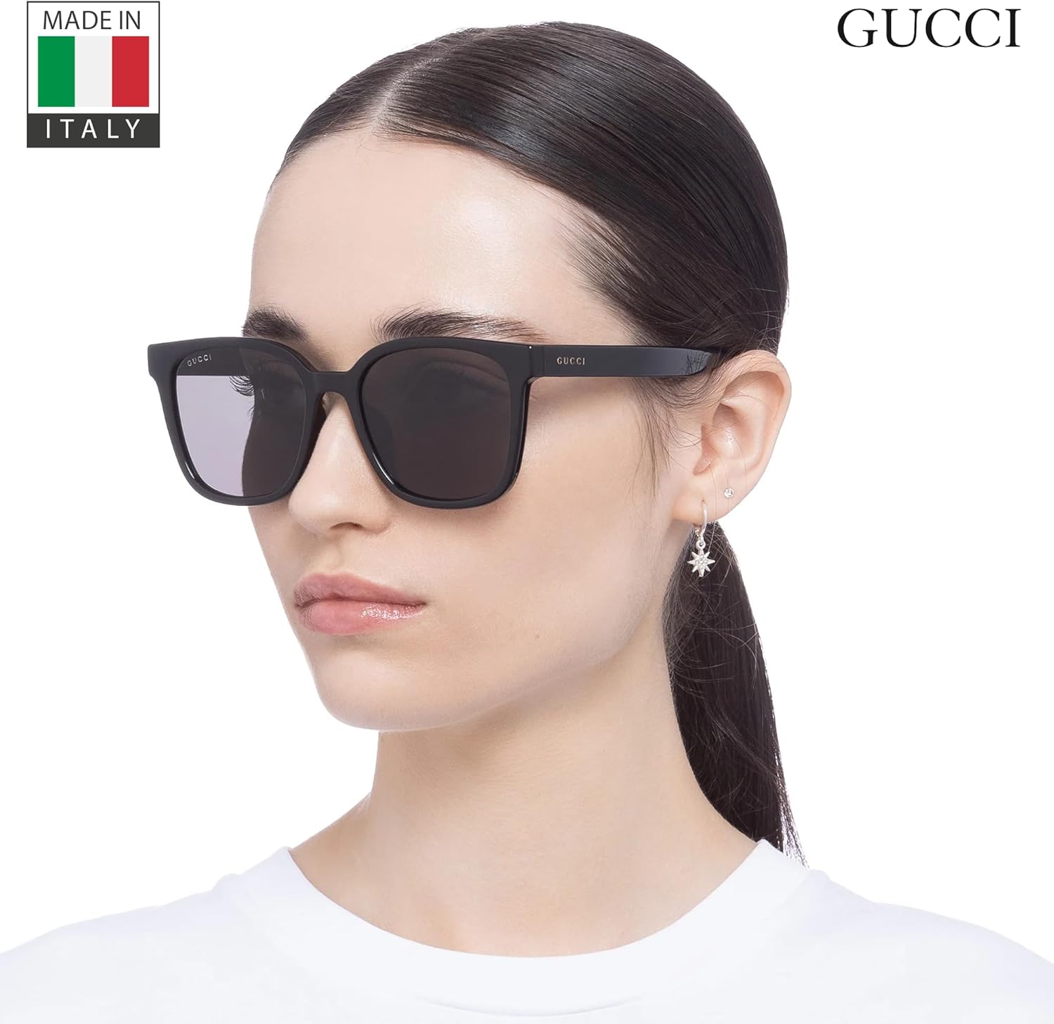 Gucci GG1346SK Lettering Logo Men Rectangular shape Sunglasses with Luxury Eyewear Kit - Image 7