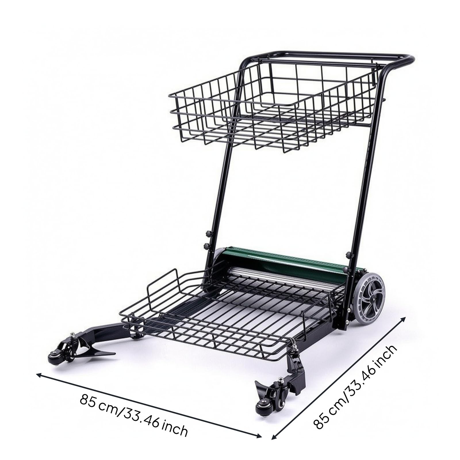 Harilla Tennis Ball Collector Carrello Raccoglipalline Tennis Carrello Tennis Cesto Tennis Contenitore Palline Struttura Stabile con Tubo Metallico E Ruote, Verde