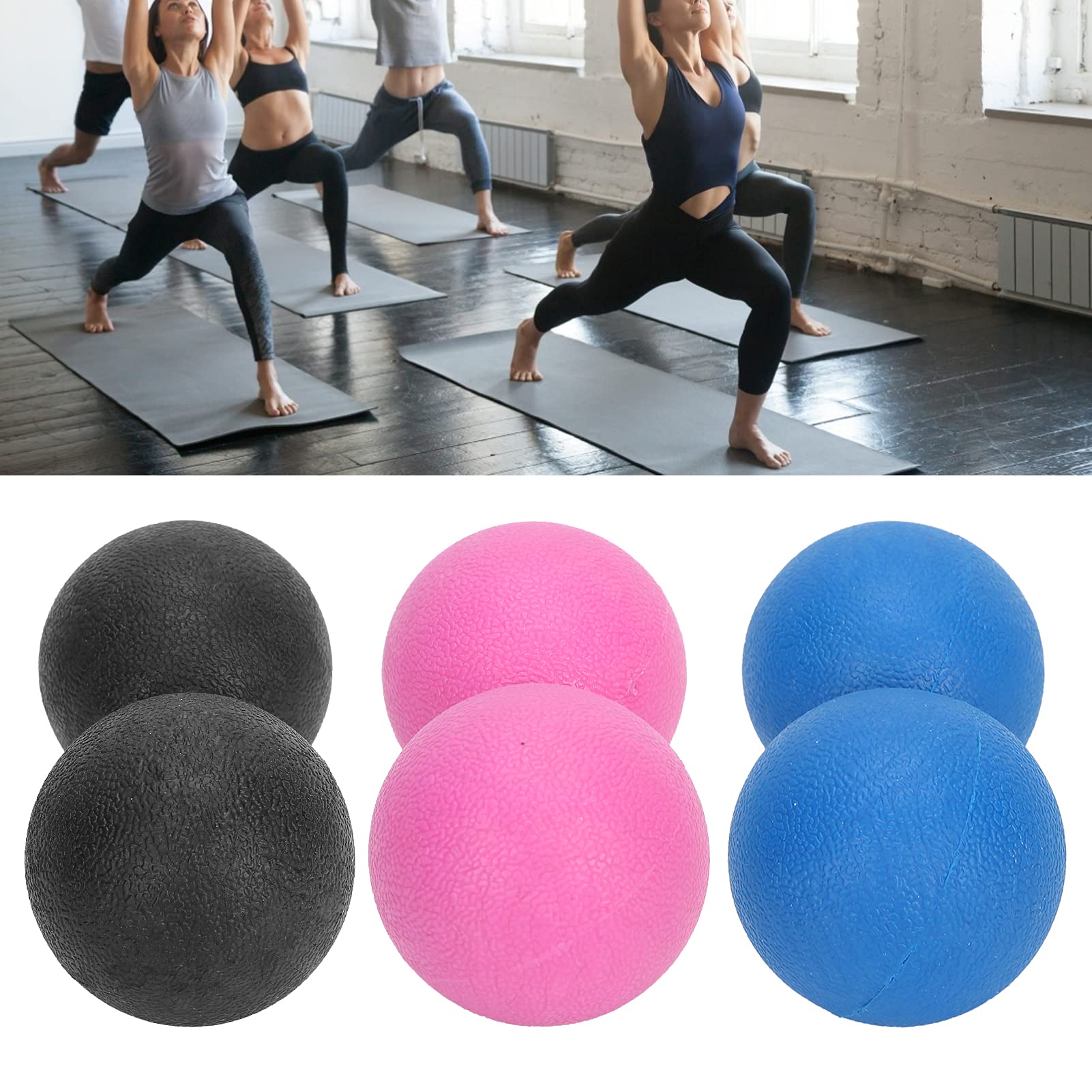TPR-Massageball-Set, Tragbare Faszien-Übungsbälle Zur Muskelentspannung und Schmerzlinderung – Ideal für den Heim- oder Bürogebrauch, 3 Einheiten (Schwarz+Rosarot+Blau)